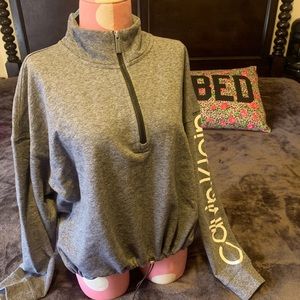 Calvin Klein Half Zip Crop Sweatshirt L NWT